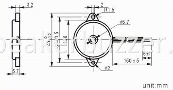 piezo transducer with wire